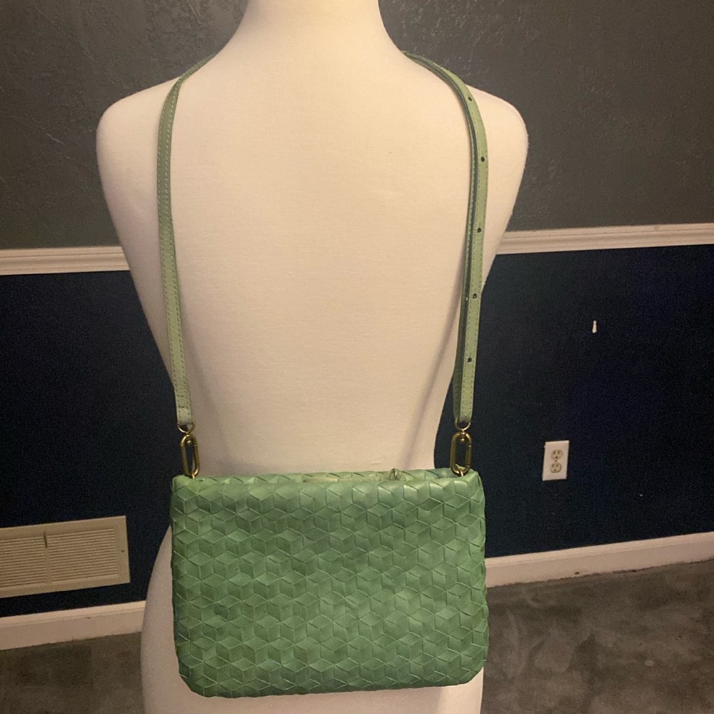 Madewell green leather purse